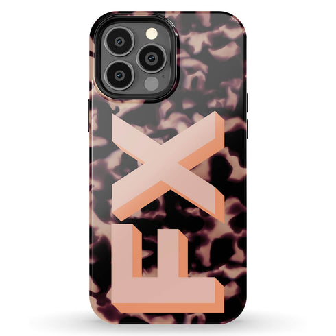 Custom 3D Initials Dark Tort iPhone Case